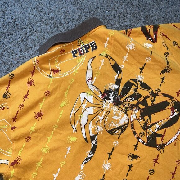 Pepe Jeans London Y2K  Polo Spider Tarantula Men's XL Streetwear Multicolor 90s - Picture 1 of 6